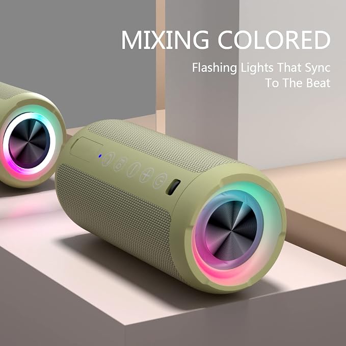 Ortizan Portable Bluetooth Speakers, IPX7 Waterproof Wireless Speaker with 24W Loud Stereo Sound, Outdoor Speaker with Bluetooth 5.3, Deep Bass, RGB Lights, Dual Pairing, 30H Playtime for Home - Image 2