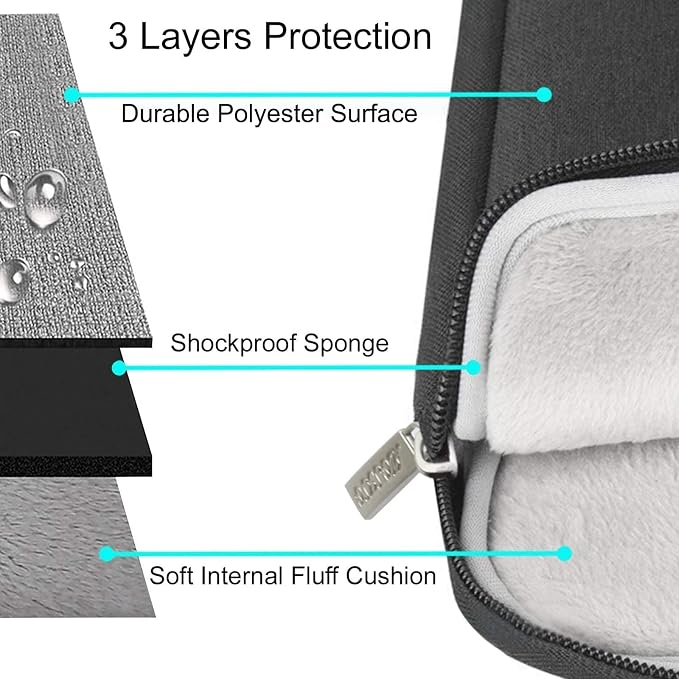 MOSISO Laptop Case 17.3 inch, 17-17.3 inch Laptop Sleeve Bag with Pocket | Compatible with Dell, HP, Lenovo, Asus, Acer, Alienware, Polyester Vertical Computer Bag, Black - Image 3