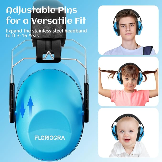 Floriogra 2 Pack Noise Canceling Headphones for Kids, Kids Ear Protection Earmuffs for Autism, Toddler, Children, Noise Cancelling Sound Proof Earmuffs/Headphones for Concerts, Air Shows, Fireworks - Image 4