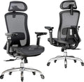 Marsail Big and Tall Mesh Ergonomic Office Chair with 6D Armrests | 6-level lumbar support, sliding seat depth, high-elastic mesh seat, 3D headrest, 4-position recline, adjustable seat height by Marsail