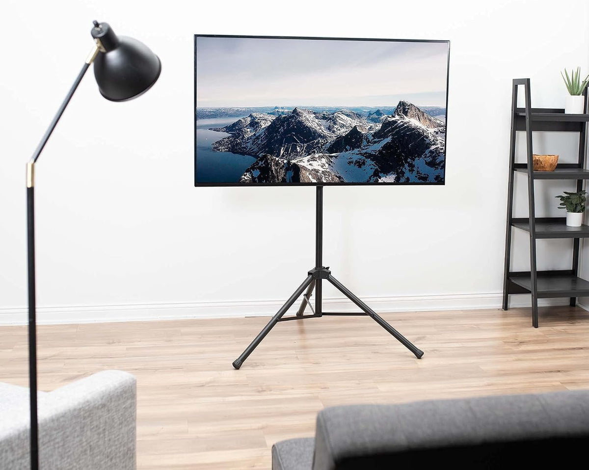 VIVO Tripod 32 to 55 inch LCD LED Flat Screen TV Display Floor Stand, Portable Height Adjustable Mount, Black, STAND-TV55T - Image 2