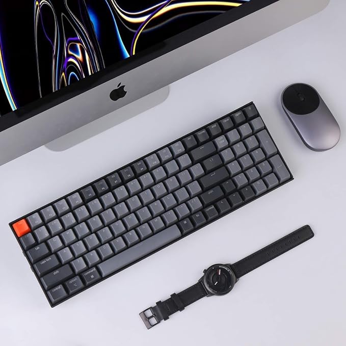 Keychron K4 96% Layout 100 Keys Wireless Bluetooth 5.1/Wired USB Mechanical Gaming Keyboard with Keychron Super Brown Switch White LED Backlight N-Key Rollover for Mac Windows PC-Version 2 - Image 8