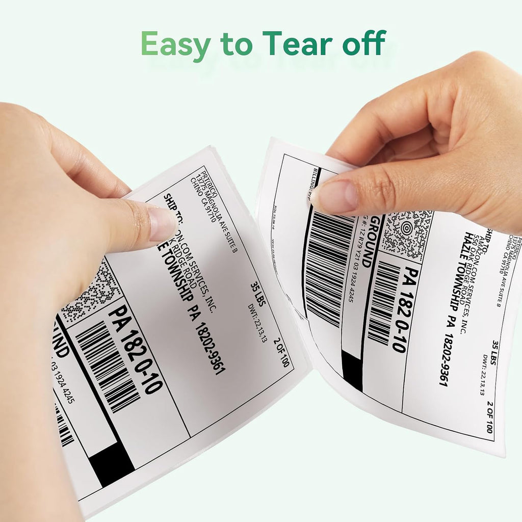 iDPRT Shipping Labels - 4x6 Thermal Direct Address Labels, Fan-Fold, Strong Adhesive, 500 per Stack, Compatible with JADENS,MUNBYN,Nelko,Phomemo,KNAON,iDPRT Thermal Label Printers - Image 2