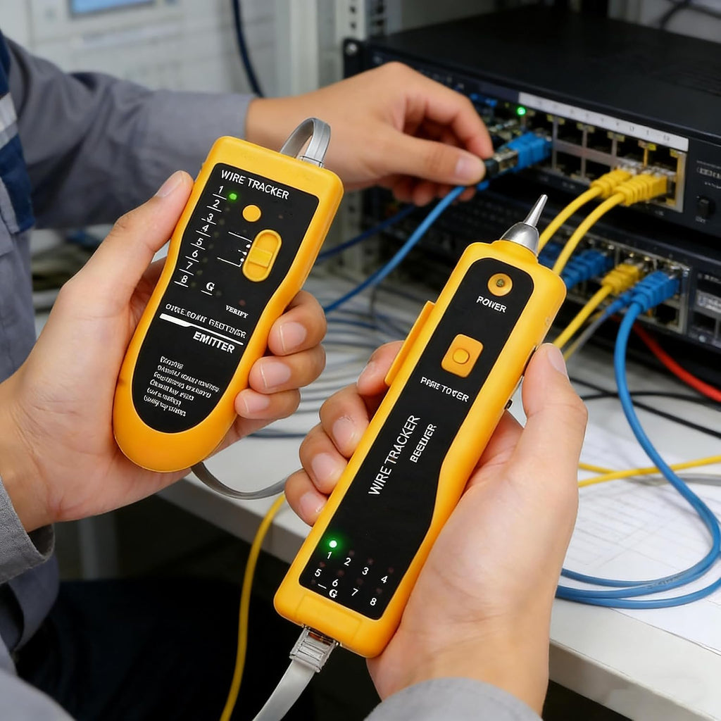 Network Tool Kit for Cat6 Cat5e Cat5, Pass Through RJ45 Crimp Tool Kit, Ethernet Crimper Cat6 Cat5e Cat5 Crimping Tool with Wire Tracker, Pass Through Connectors - Image 5