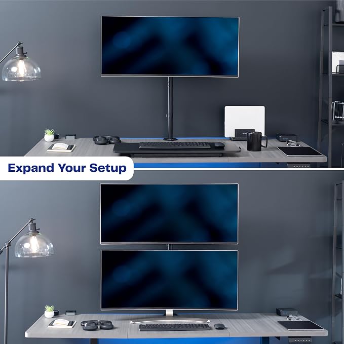 VIVO Single Monitor Desk Mount, Extra Tall Fully Adjustable Stand for 1 LCD Screen up to 32 inches, Ultra Wide Screens up to 38 inches, 22 lbs Capacity, STAND-V001T - Image 7