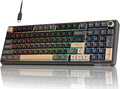 RK ROYAL KLUDGE R98 Pro Wired Mechanical Keyboard, 96% Creamy Gaming Keyboard RGB Backlit with Number Pad and Volume Knob, Gasket Mount, MDA Profile PBT Keycaps, Hot Swappable Pre-lubed Linear Switch by RKROYALKLUDGE