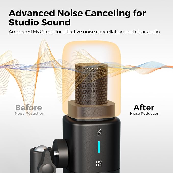 AM25X Gen3 USB/XLR Podcast Microphone for PC/Audio Mixer | Condenser Mic with Desk Stand for Stream/Podcast, USB-C Noise Canceling, Volume, Headphone Jack, Mute, XLR for Audio Mixers - Image 2