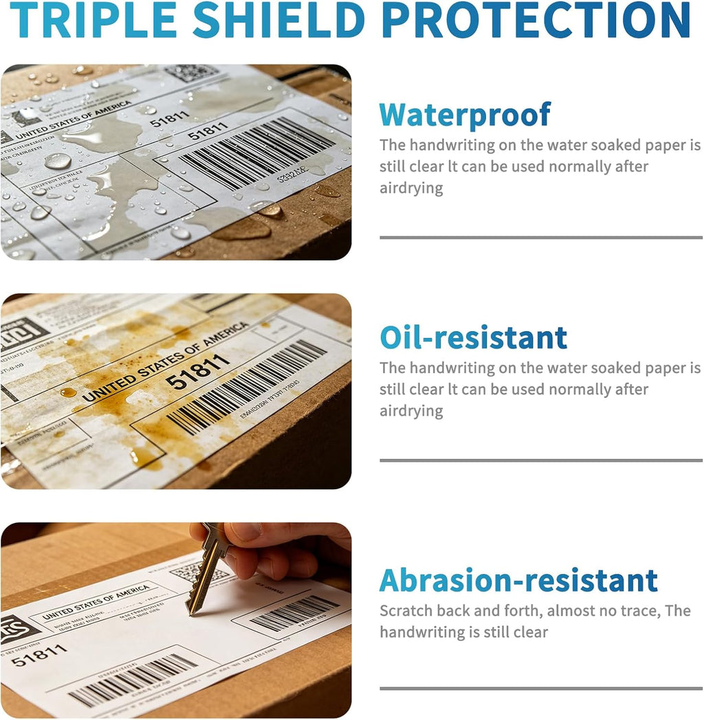 9527 Product Fanfold 4 x 6 Direct Thermal Labels White Perforated Shipping Labels,2 Stack,Total 2000 Labels - Image 3