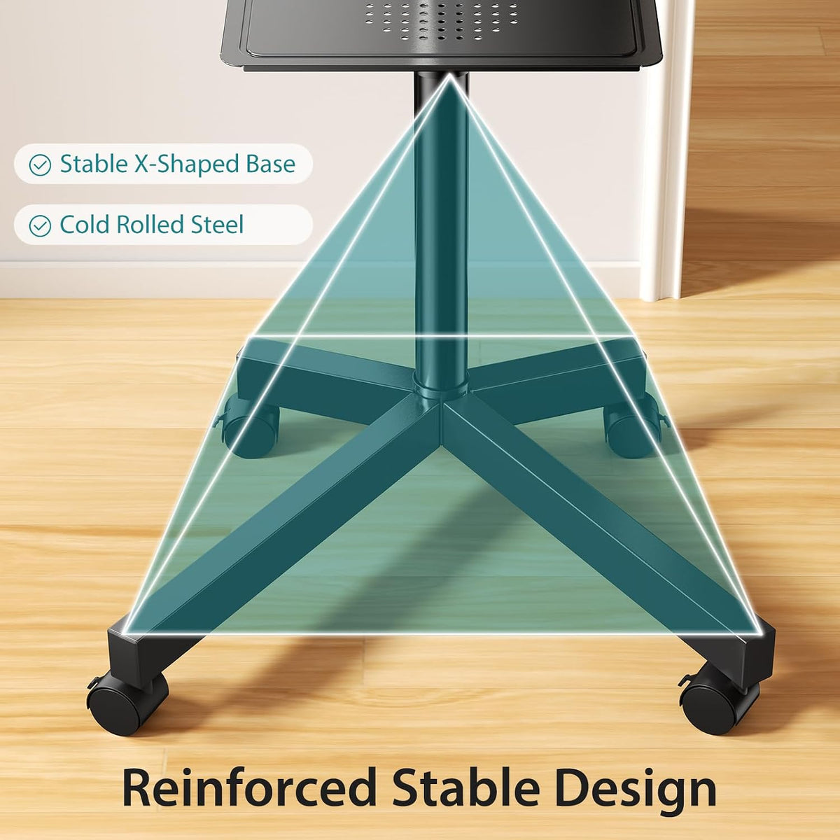 OLIXIS Rolling TV Stand with Wheels, Portable TV Cart for 23-60 Inch Screen - Image 8