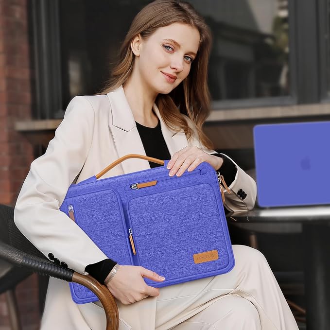 MOSISO 360 Protective Laptop Case 16 inch, 15-15.6 inch Laptop Sleeve | Compatible with MacBook Pro 16, HP Acer Dell Lenovo ASUS, Side Open Carrying Case with 4 Zipper Pockets, Royal Blue - Image 6