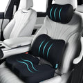 3 PCS Seat Cushion for Carseat Lumbar Support Pillow Car Neck Headrest Pillows Memory Foam Gel Memory Foam Massage Point Seat Pads Pressure Relief Back Cushion for Office Chair(Black) by FLORICH