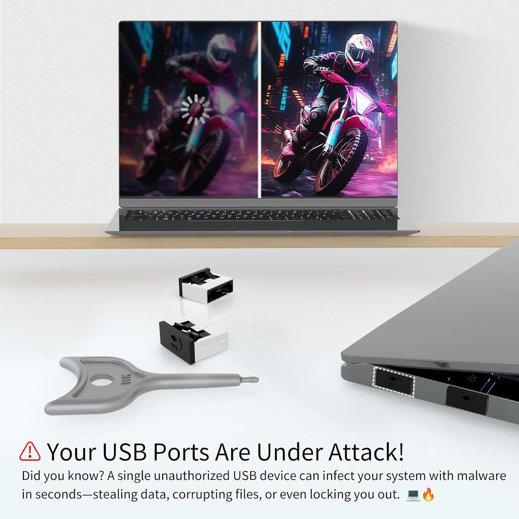 100PCS USB Metal Port Lock Blocker with 10 Keys - Secure USB-A Port Protector for PC/Laptop, Anti-Theft Data Security Lock, Dust & Moisture Proof Cover, Removable Type-A Connector Black - Image 5