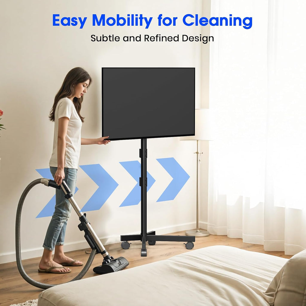 Rolling TV Stand, Mobile TV Stand for 23-60 Inch LCD LED TVs, Black - Image 6