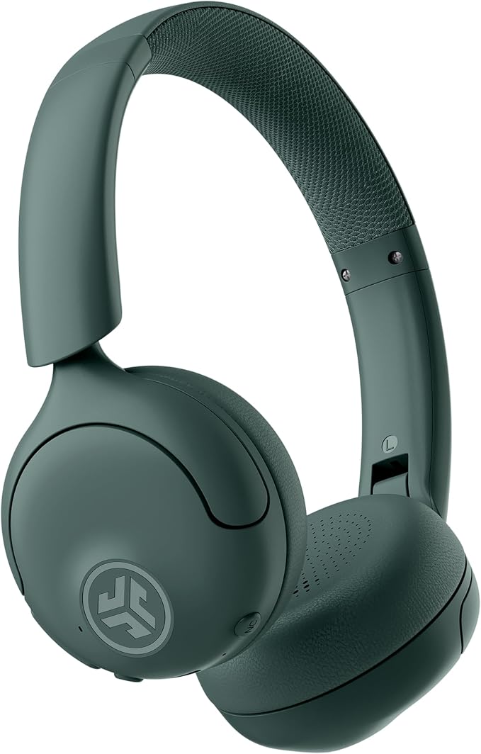 JLab Go Lux ANC, On Ear Headphones, Active Noise Cancelling, Bluetooth, MultIPoint Connection, Sage | On Ear Wireless with Microphone, 70+ H Playtime Foldable Bluetooth Earphones, Multipoint, Customisable Sound by JLab