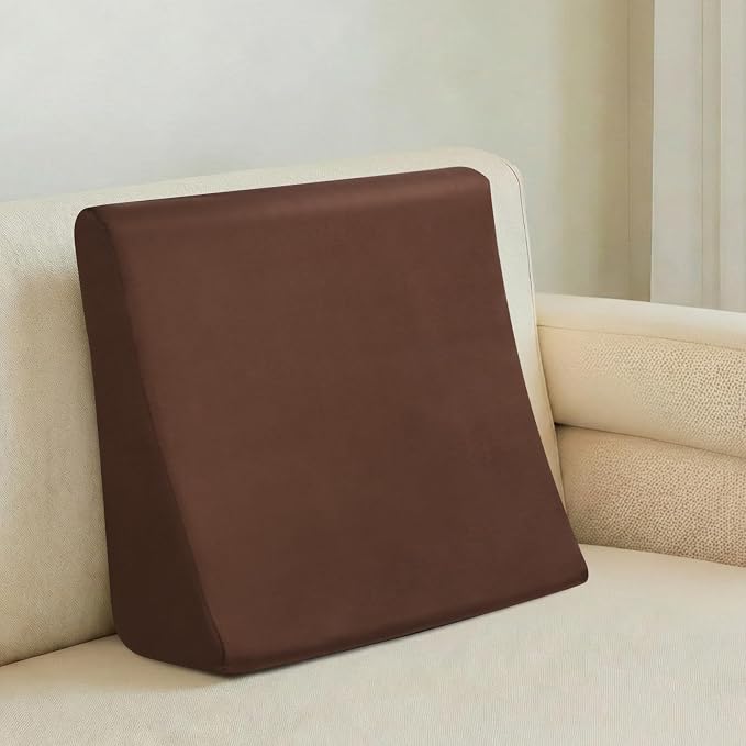 Vekkia Lumbar Support Pillow for Recliner, Ergonomic Back Support for Couch | Backrest Pillow, Improve Posture, Relieve Back Pain for Long Sitting & Elderly, for Armchair & Sofa, Removable Cover,Brown by Vekkia