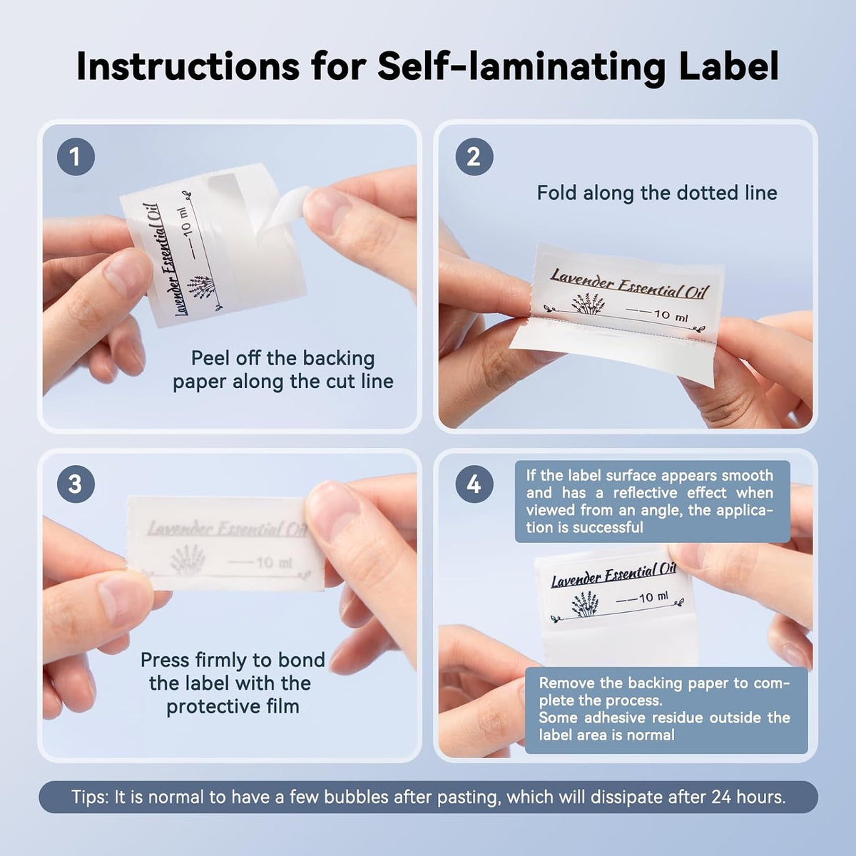 NIIMBOT M2/M3 Self-Laminating Label Sticker 0.59''×1.97'', Black - Image 4