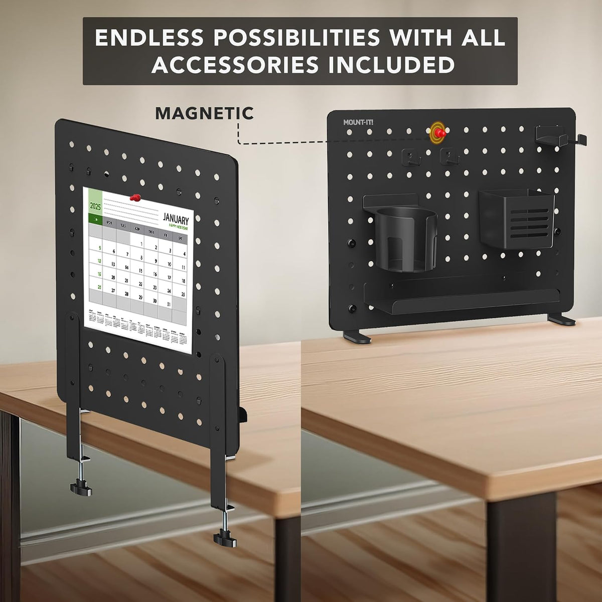 Mount-It! Clamp-On Magnetic Pegboard Organizer, 16.5x15.9 - Image 5