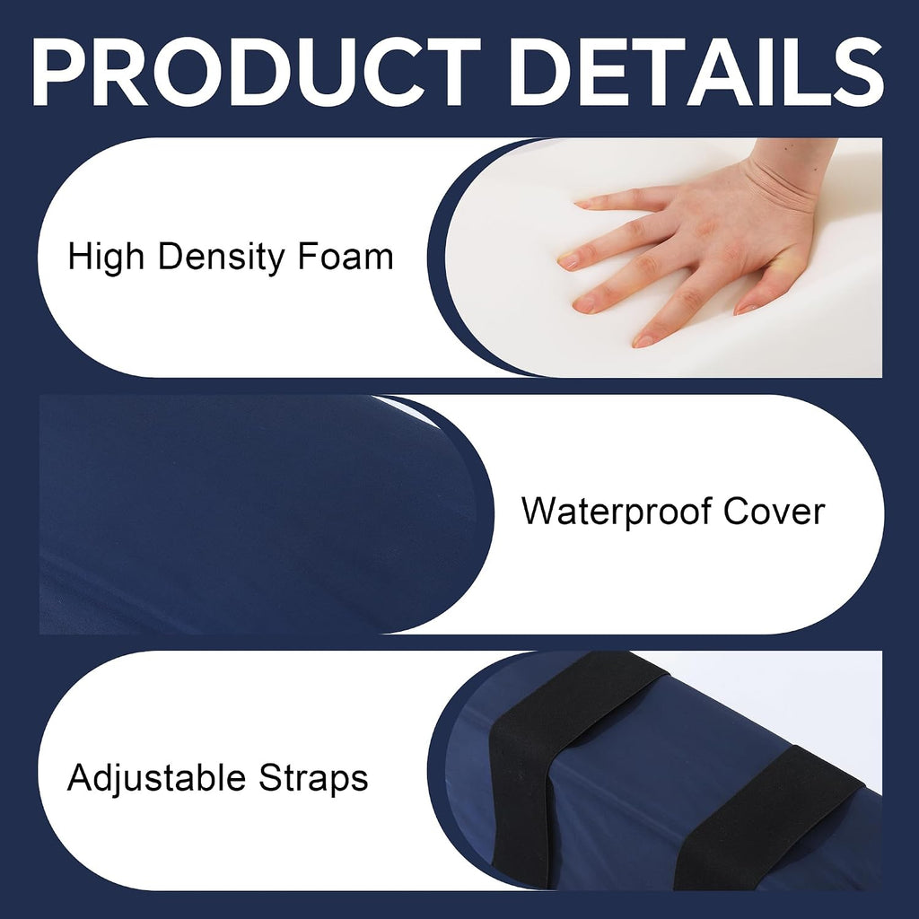 ROYALAY Wheelchair Armrest Pads, Lateral Support Anti-Rollover for Wheelchair with Adjustable Strap, High-Density Foam Arm Support Pillow with Waterproof Cover - Image 4