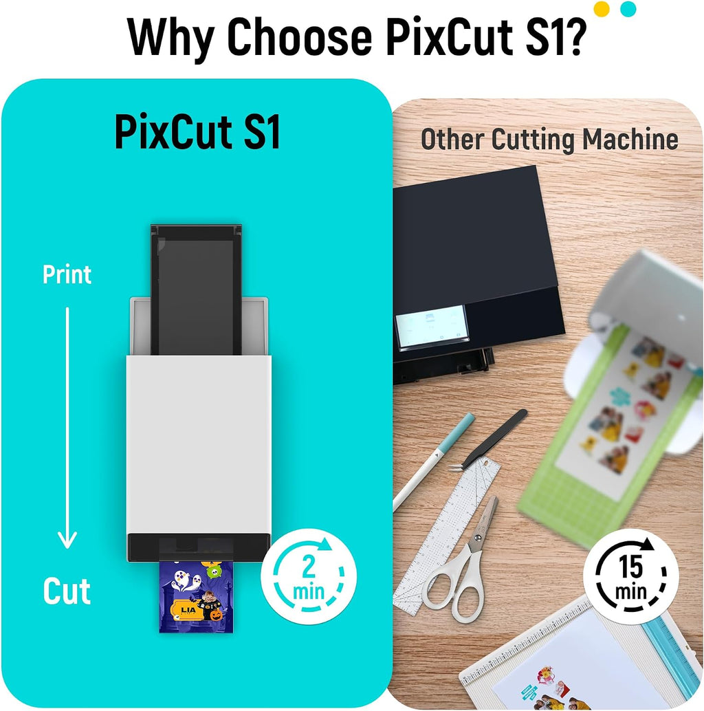 Liene PixCut S1 Color Sticker Printer & Cutting Machine - All-in-One Sticker Maker for DIY Crafts, Custom Labels & Gifts. Thermal Dye-Sublimation Photo Printer, 300 DPI, Precise AI Auto-Cutting - Image 2