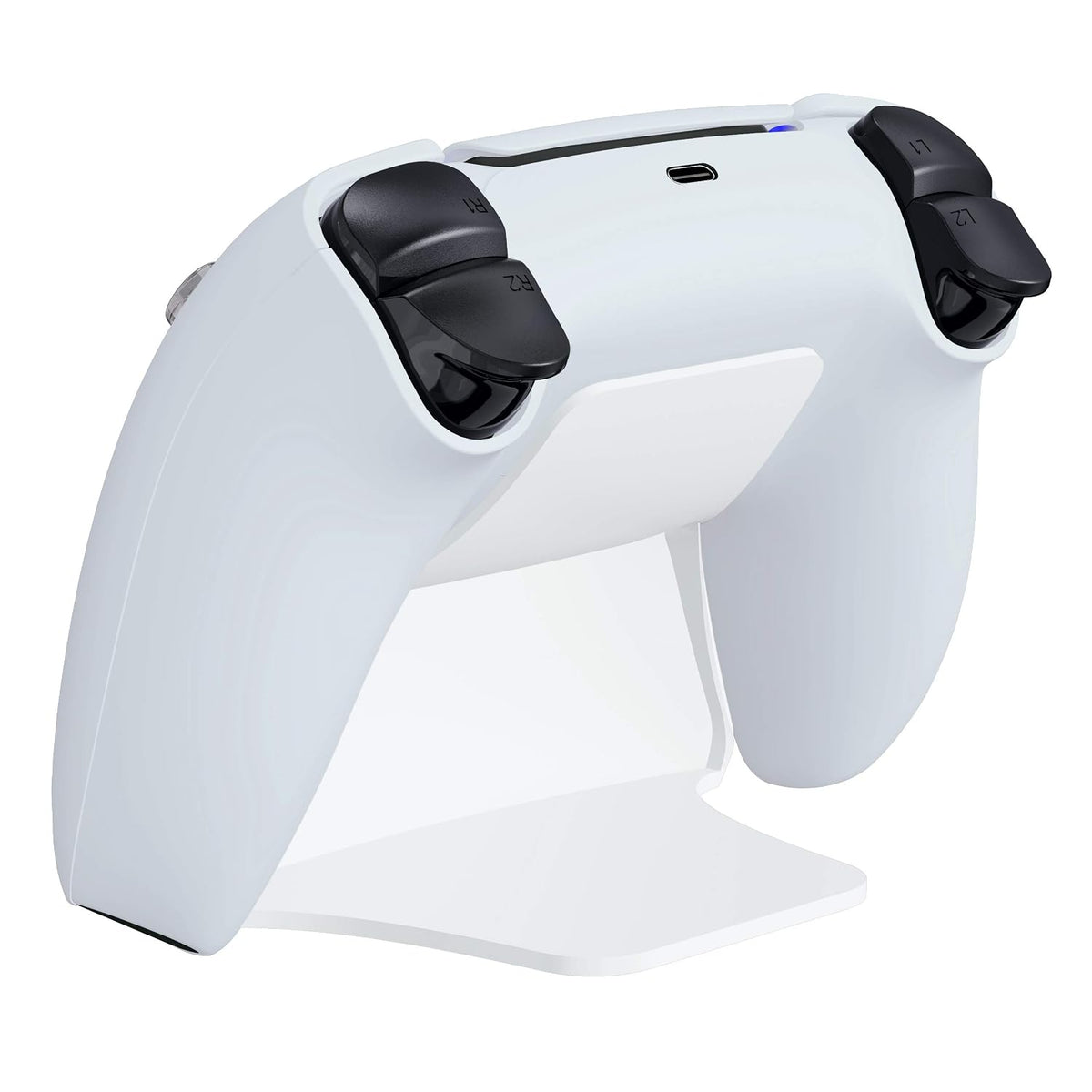 playvital 2 Pack Controller Display Stand for ps5, Gamepad Stand Desk Holder for ps5 Controller Accessories with Rubber Pads, White - Image 6
