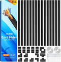 Delamu Black Cord Hider, 236in Cord Covers for 3-4 Wires on Wall, Cable Hider Wire Covers for Cords, Wire Hiders for TV on Wall, TV Cord Hider for Wall Mounted TV, 15x L15.7 W1.18 H0.6in, Black by DELAMU