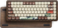Womier 75% Wireless Creamy Keyboard with Wood Shell, QMK/VIA WD75 V2 | Retro Mechanical Gaming Keyboard 8000mAh Battery,Tri-Mode Custom Keyboard RGB Hot Swappable,MOA Japanese Keycap-Linear Switch by Womier