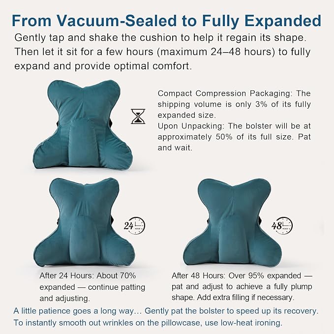 Lumbar Support Pillow (Pat. Pend) for Car Seat, Office Chair, Couch & Recliner, Ergonomic Back Support for Chair, Lower Back Pain Relief, with Adjustable Strap to Stay in Place, Slate Blue - Image 8