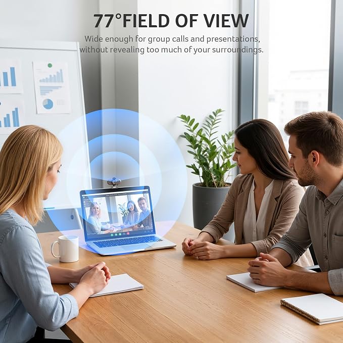 Acer A640 4K Webcam with AI Noise Canceling Mic for Streaming Meetings | Sony 1/2.8" Sensor, PDAF Autofocus, 2K 1080P/60fps, A to C Adapter, Computer Camera for switch 2 Camera Teams Zoom Facetime - Image 7