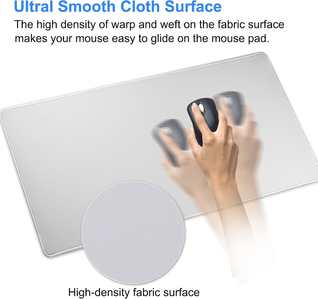 Professional Large Mouse Pad,31.5 x 11.8 in Extended Gaming Mouse Pad,Smooth Lycra Fabric,Non-Slip Rubber Base,Precision Stitched Edges, for Work,Gaming,Writting & Home-80x30 Graycmh - Image 3