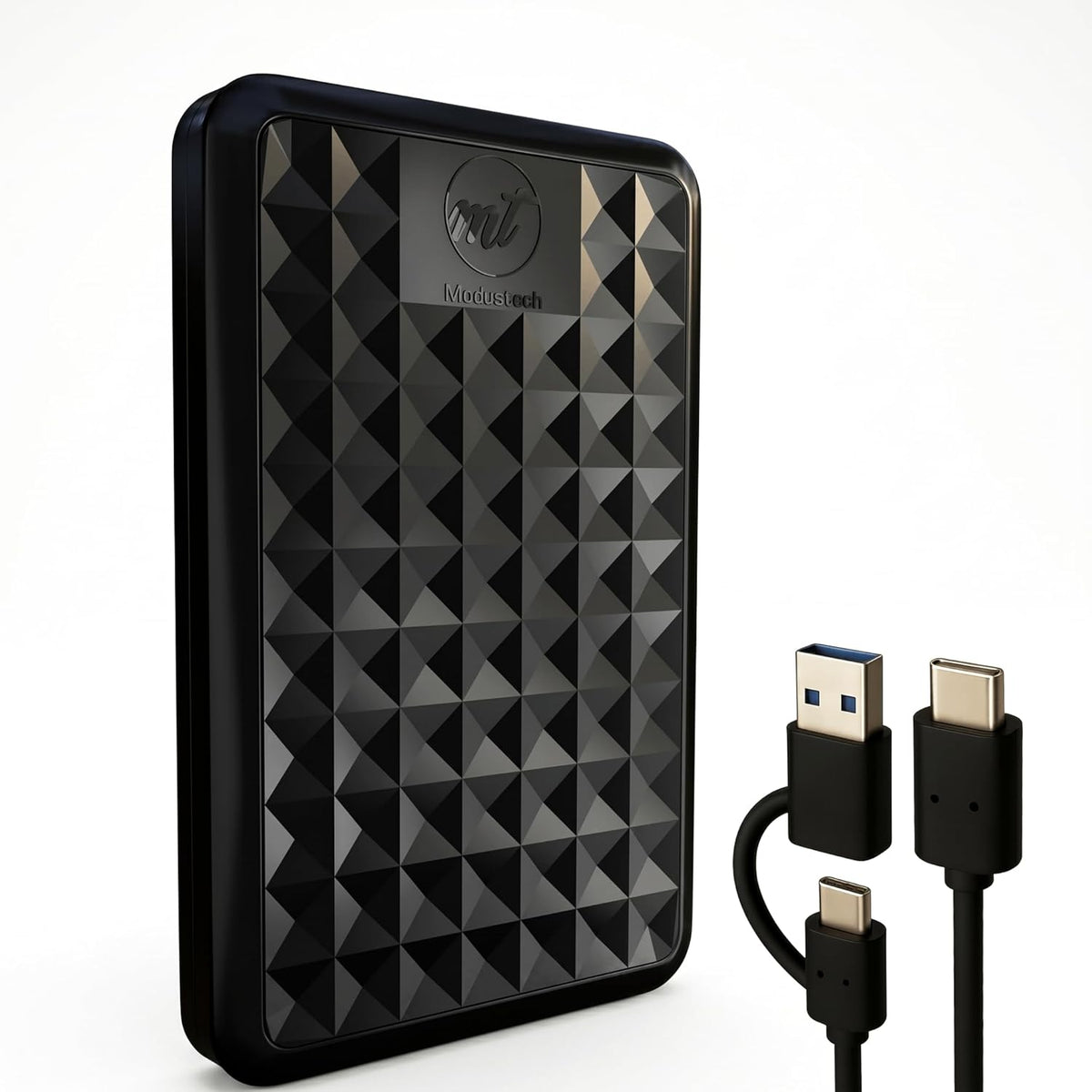 Facet 1TB External Hard Drive Portable USB-C/USB 3.1 Plug & Play Ultra- Slim HDD Hard Drive for Backup, Gaming, PC, Mac, Laptop, PS4, Xbox, Smart TV (Black) by ModusTech