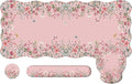 iCasso Pink Keyboard Mat 35.4"x15.7", Desk Protector for Classroom | Vintage Women Ergonomic Desk Pad with Keyboard Wrist Rest, Mousepad Set for Classroom Table Office Workspace Area by iCasso