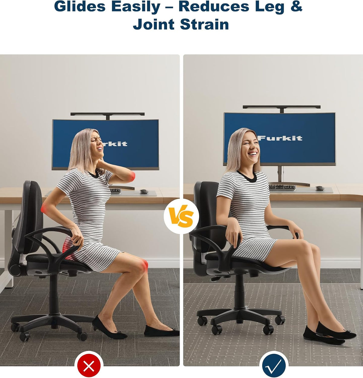 46"x 60" Clear Office Chair Mat for Carpet, Plastic Desk Chair Mat - Image 5