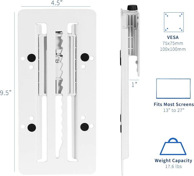 VIVO Height Adjustable VESA Adapter for Single 13 to 27 inch Monitor, Accessory Bracket Kit for Individual Screen, White, STAND-VAD3W - Image 2