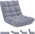 14-Position Floor Sofa, Folding Gaming Sofa Chair, Comfy Cushions & Study Steel Frame, Angle Adjustable Sleeper Bed, Couch Recliner (Grey) by GIANTEX