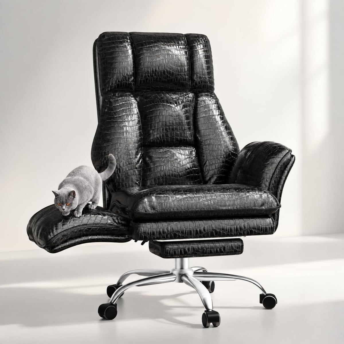 Big and Tall Office Chair, Flip Armrests for Work & Cross-Legged Pets by HOMRELEXA