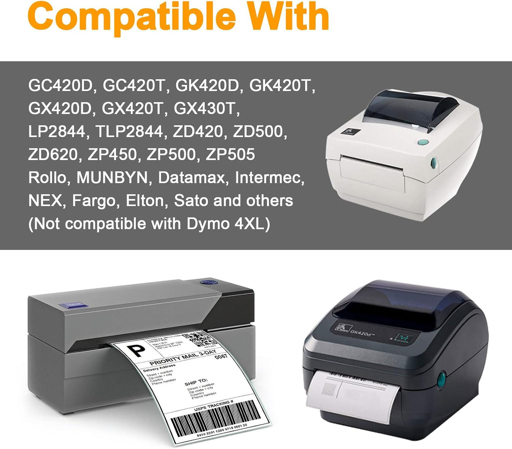 【15600 Labels/12 Rolls】 3-Proof 1" Core Labelebal 2" x 1" Direct Thermal Label (51mm x 25mm) Multipurpose Shipping Address Barcodes Labels Compatible for Zebra & Rollo Desktop Label Printer - Image 4