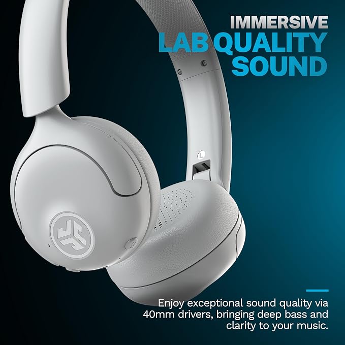 JLab, Go Lux ANC, On Ear Headphones, Active Noise Cancelling, Bluetooth MultIPoint, Cloud White - Image 2