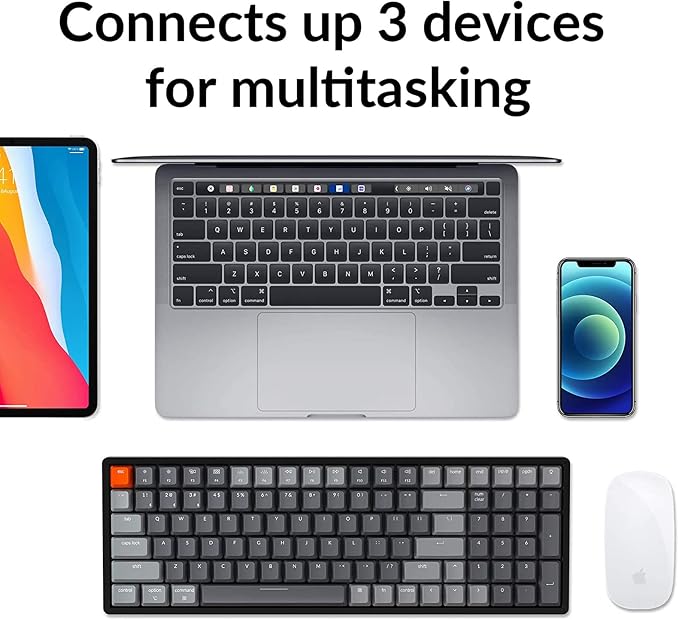 Keychron K4 Wireless Bluetooth/USB Wired Gaming Mechanical Keyboard, Compact 100 Keys 96% Layout RGB LED Backlit Gateron G Pro Red Switch N-Key Rollover, Aluminum Frame for Mac Windows, Version 2 - Image 4