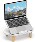 AFOOYO Adjustable Wood Laptop Stand, Ergonomic Height Angles Computer Stand, Cloud-Shaped Holder Riser Notebook Stand for Desk Compatible with Air, Pro, Dell, HP, Lenovo More 10-17.3" Laptops, White by AFOOYO