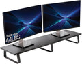 VIVO 39 inch Extra Long Monitor Stand, Wood & Steel Desktop Riser, Dual Screen, TV, Keyboard, Laptop, Ergonomic Desk and Tabletop Organizer, Black, STAND-V000DL by Unknown