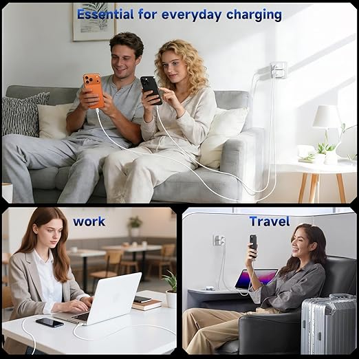 iPhone Charger Fast Charging 20W 3-Pack iPhone 17 Charger & 6FT USB C Cable | iPhone 17 Charger for Home, Office & Travel, USB C Charger Compatible with iPhone 17/16/15,iPad,Galaxy and All Type-C Devices - Image 4
