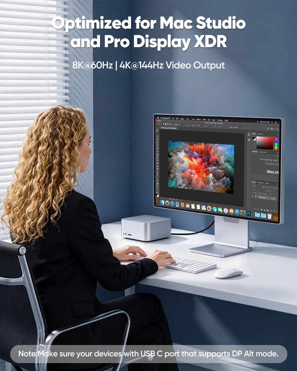 8K USB C Monitor Cable 6.6FT Right Angle, USB C 3.2 Gen 2x2 4K@144Hz Video - Image 5