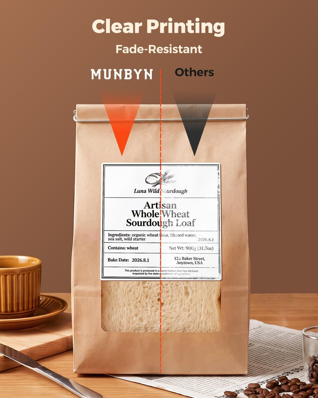 MUNBYN 4x4 Thermal Labels, 500 Sheets/Roll, White - Image 4