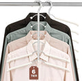Space Saving Clothes Hangers,6 Tier Non Slip Shirt Hangers Closet Organizer | Space Saving Coat Hanger with Foam Padding,Closet Organizers and Storage for Shirts, Sweaters, Jackets, 3 Pack,Beige by DOIOWN