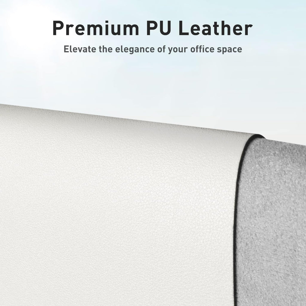 Aothia Faux Leather Desk Mat – Large Mouse Pad, Non-Slip PU Leather Blotter, Waterproof Writing Surface for Office and Home (Off-White, 47.2" x 23.6") - Image 2