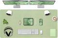 47.2" x 24" Large Desk Mat, Leather Desk Mat, Large Mouse Pad + Keyboard Pad, Non-Slip Desk Mat Protector for Office, Home - Green by Bloss