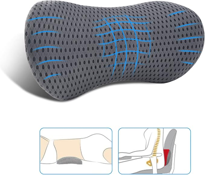 Lumbar Pillow, Memory Foam Lumbar Support Pillow for Office Chair and Car Seat, Back Support Pillow for Lower Back Pain Relief, Support Cushion Back Pillow for Sleeping, Driving, Resting by FOUSUPDT
