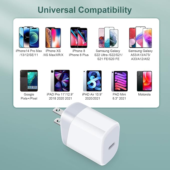 USB C Pixel 7 Fast Charger Type C Charging Block for Google Pixel 10 9a 9 Pro XL 8a 8 Pro 7a 7 Pro 7 6a 6 Pro 5a,20W PD 3.0 USB C Wall Charger Box Cube Power Adapter for iPhone 14,Samsung Galaxy S24 - Image 5