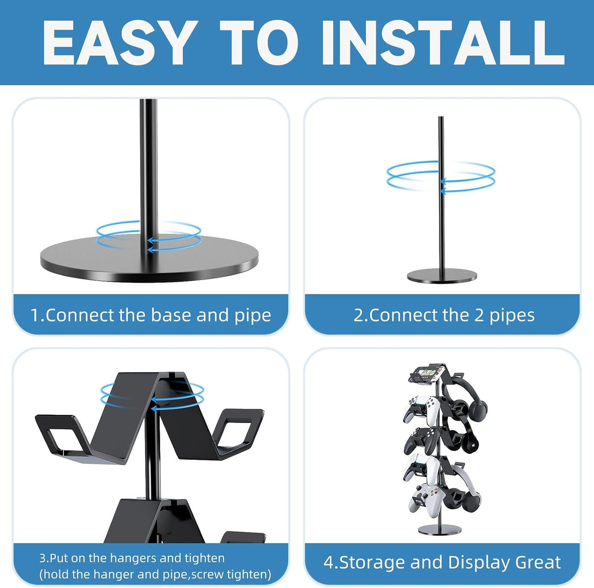 Controller Stand,5 Tier Headphone Holder for Classroom - Image 4