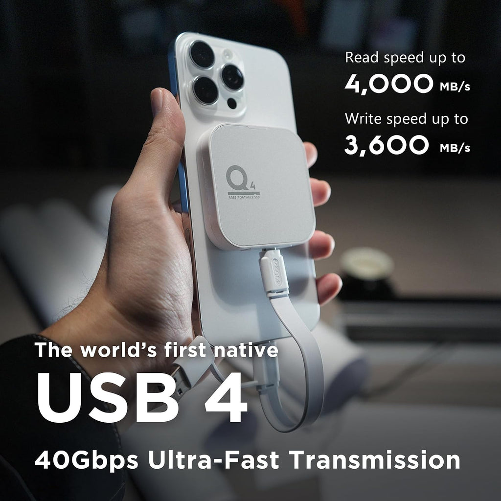DATO Magnetic External SSD 2TB, External Solid State Drive Portable SSD USB 4.0 Gen 3x2, up to 4000/3600 MB/s, Type-C 4K ProRes HDR Record, Compatible with iPhone 15&16 Pro Max - ARES Q4 Series - Image 4